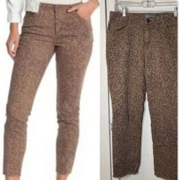 DEMOCRACY FlexEllent Animal Print Skinny Jeans Raw Hem 6 - Picture 1 of 7